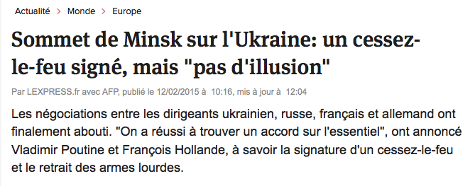 Accord de Minsk Ukraine