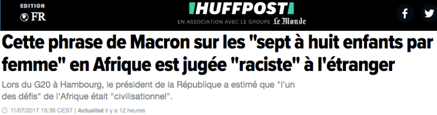 Is Macron raciste polémique Femme africaine civilisationnel