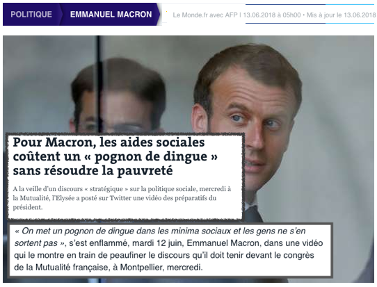 Pour Macron, les aides sociales coûtent un « pognon de dingue » sans résoudre la pauvreté